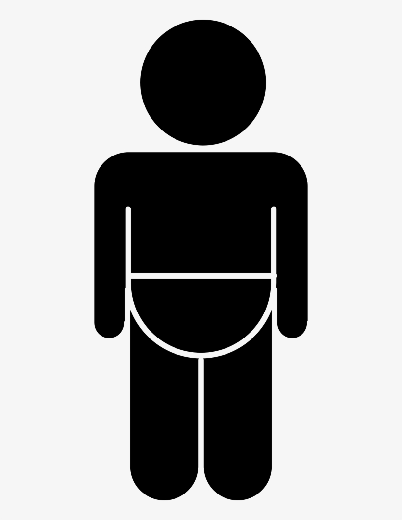 Baby Wearing Diaper Silhouette - Bonhomme Noir, transparent png download