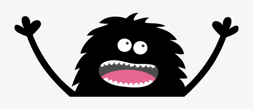 Half Big Monster - Silhouette Happy Monster, transparent png download