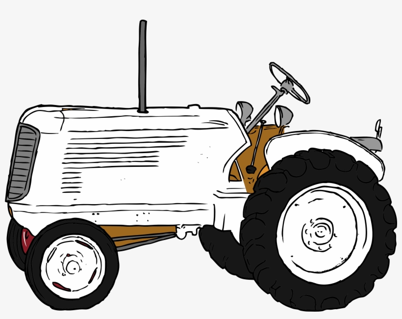 Tractor Trailer Clipart - Farm Tractor Images Black And White, transparent png download
