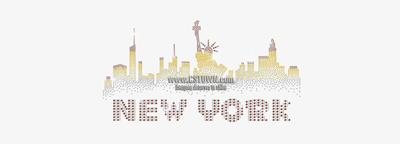 New York City Silhouette Rhinestone Iron On Transfer - New York City, transparent png download