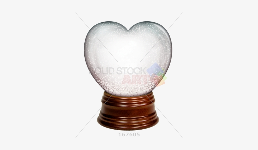 Stock Photo Of Heart Shaped Snow Globe With Wooden - Snow Globe, transparent png download