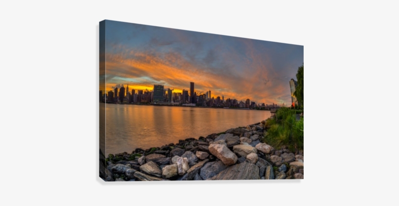 Sunset Over Manhattan Skyline, Gantry Plaza State Park, - Sunset Over Manhattan Skyline Gantry Plaza State Park, transparent png download