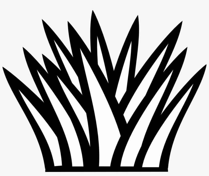 Cactus Clipart Black And White Cactus Clipart Black - Clip Art Black And White Grass, transparent png download