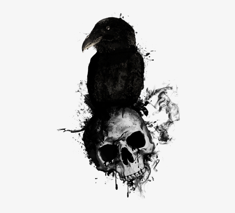 Click And Drag To Re-position The Image, If Desired - Тату Череп И Ворон, transparent png download