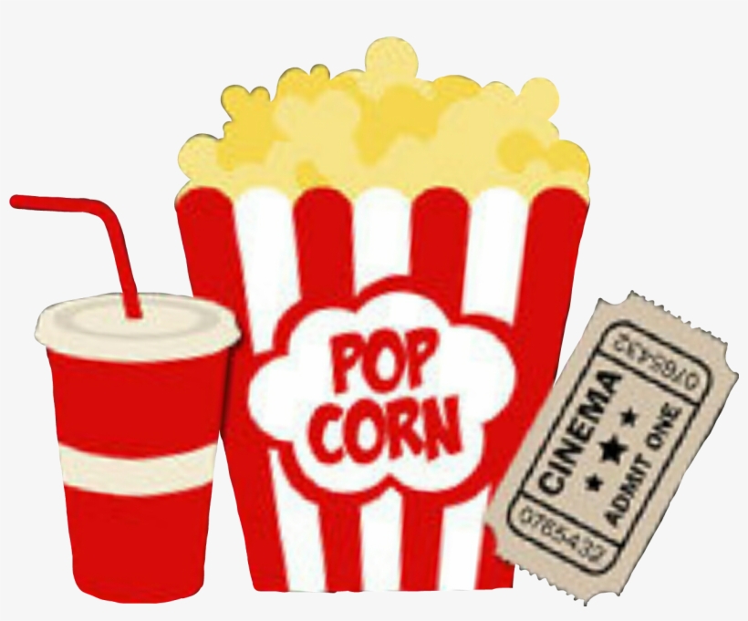 Movies Ticket Popcorn Soda - Popcorn Soda Png, transparent png download