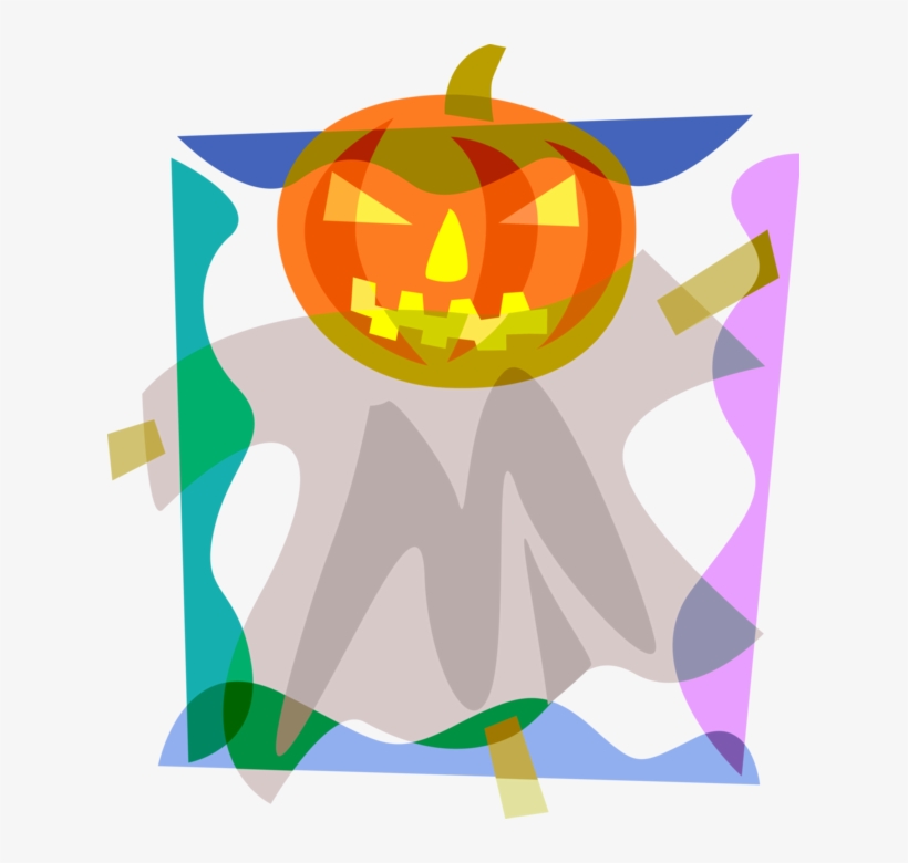 Vector Illustration Of Halloween Scary Carved Pumpkin - Jack-o'-lantern, transparent png download