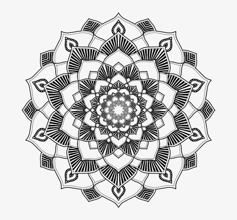 Black Abstract Lines Png Pic - Mandala, transparent png download