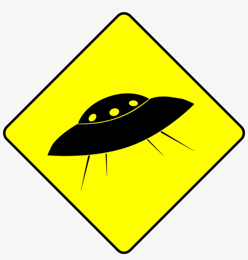 Ufo, Humor, Flying Saucer, Road Sign, Warning, Yellow - Australian Road Signs Png, transparent png download