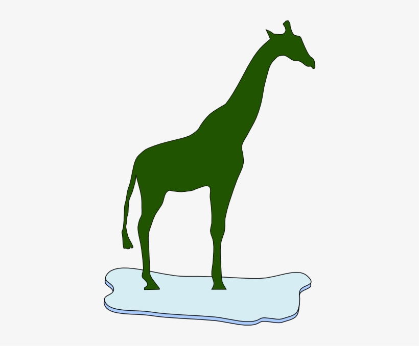 How To Set Use Green Giraffe Silhouette On Ice Clipart, transparent png download