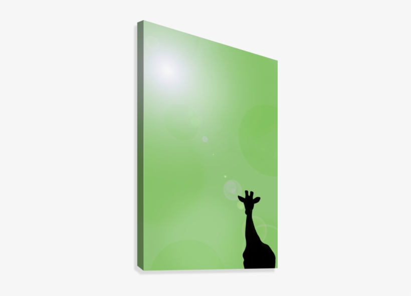 Silhouette Of A Giraffe Canvas Print - Silhouette, transparent png download