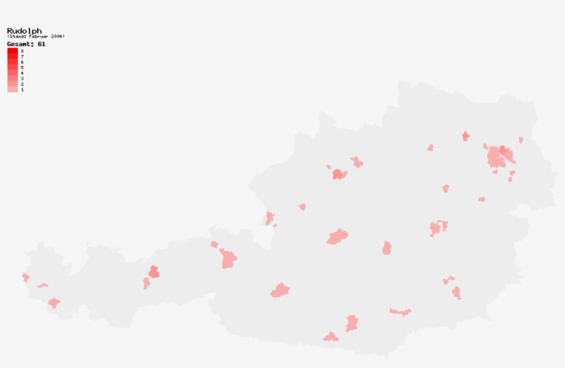 Verteilung Nachname Rudolph At - Map, transparent png download