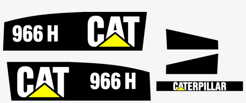 Caterpillar 966h Decal Set - Caterpillar Cat Black & Yellow Aluminum License, transparent png download