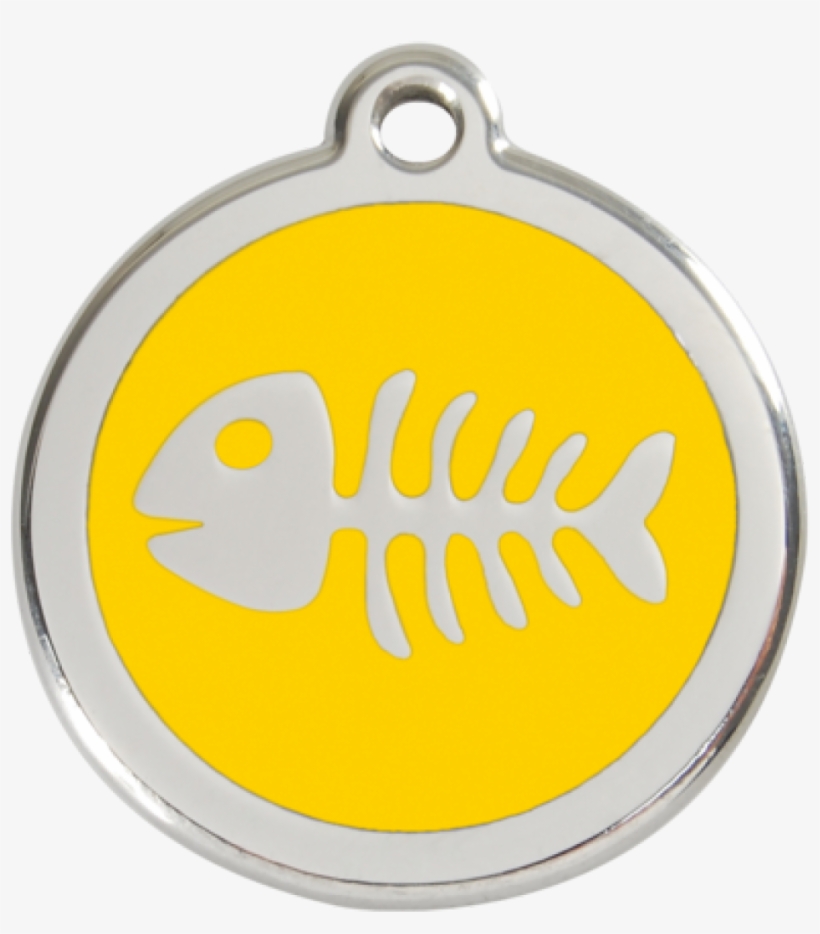 More Views - Red Dingo Fish Bone Cat Id Tag - Pink, transparent png download