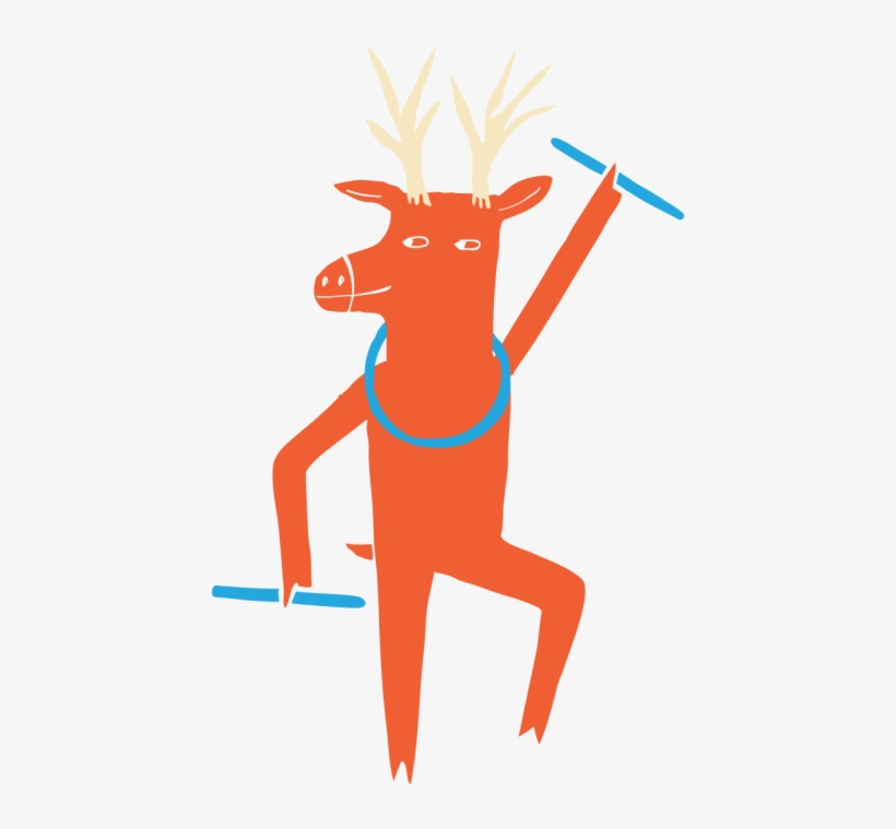 Gumtoo Designer Temporary Tattoos Deer - Dancing Deer Clip Art, transparent png download