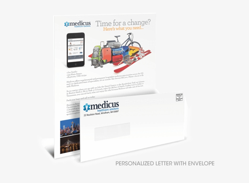 Personalized Letter And Envelope Creative Services - Medicus Healthcare Solutions, transparent png download