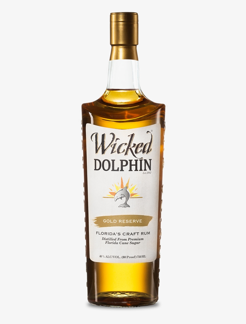 Gold - Wicked Dolphin Mango Rum, transparent png download