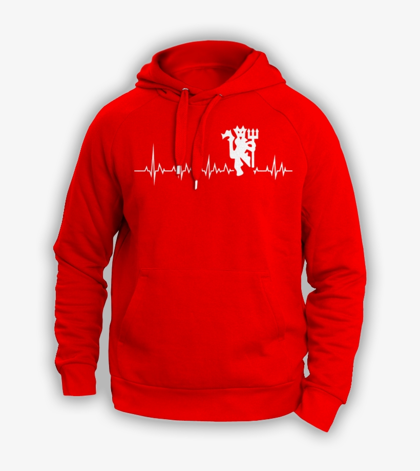 Manchester Utd Fc Heart Beat Hoody - 18x18 18"x18" 45x45cm Car Pillow Shell Case Polyester, transparent png download
