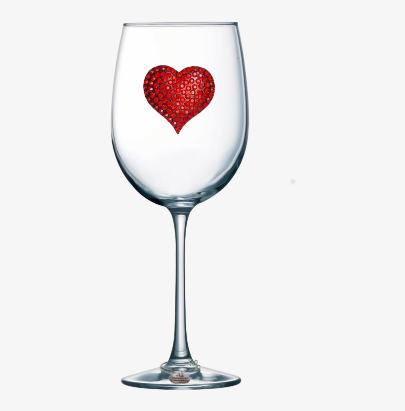 Red Heart Jeweled Stemmed Wine Glass - Arc International Luminarc Cachet White Wine Glass,, transparent png download