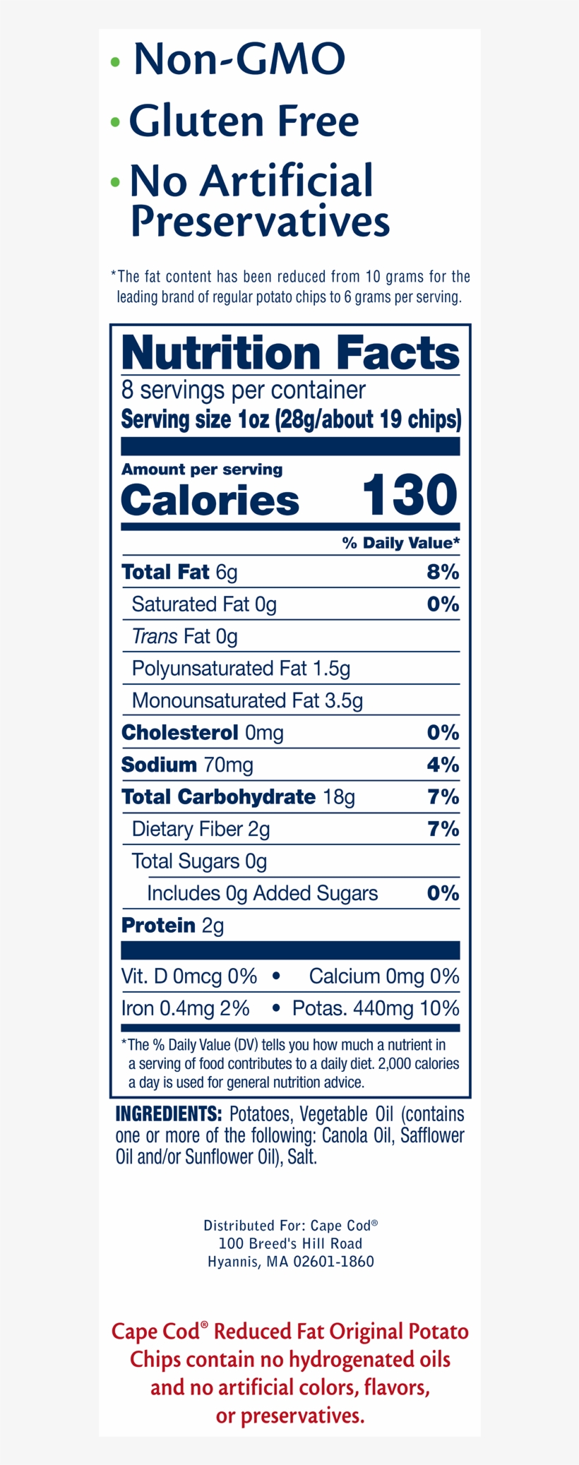 Cape Cod Reduced Fat Original Kettle Cooked Potato - Nestle Coffeemate Marshmallow Hot Cocoa Liquid Coffee, transparent png download