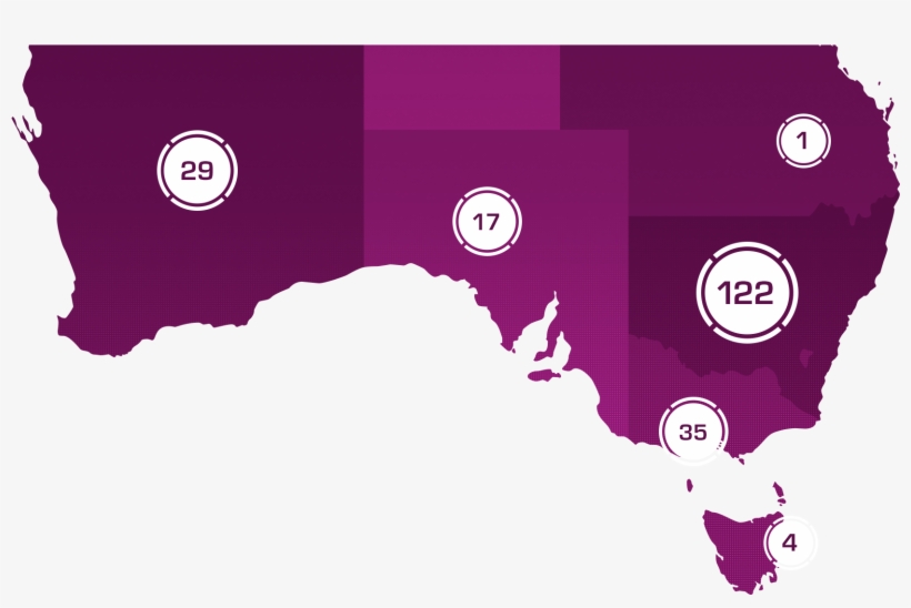 208 Trials Conducted - Map Of Australia, transparent png download