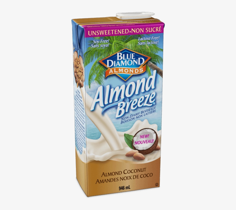 Coconut Almond Milk Unsweetened, 946ml - Almond Milk - Almond Breeze Coconut 32 Fl Oz Liquid, transparent png download
