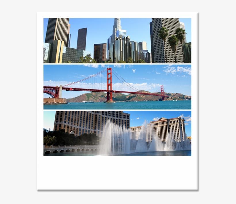 Las Vegas, Los Ángeles, Paso Robles Y San Francisco, - Golden Gate Bridge, transparent png download
