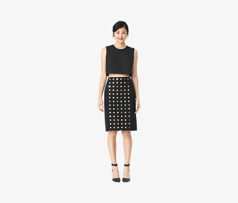 Pencil Skirt In Gold Dot - Polka Dot, transparent png download