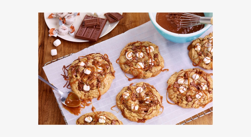 Hershey's S'mores Cookies With Caramel Drizzle Smores - S'more, transparent png download