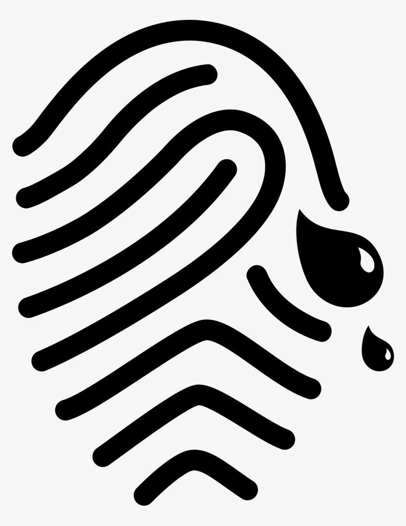 Fingerprint Outline With Blood Droplet Comments - Fingerprint Magnifying Glass Icon Png, transparent png download