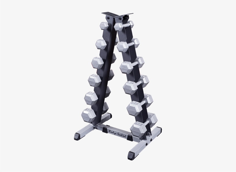 Vertical Dumbbell Rack - Body Solid Gdr44 Dumbbell Rack And Set, Silver, transparent png download