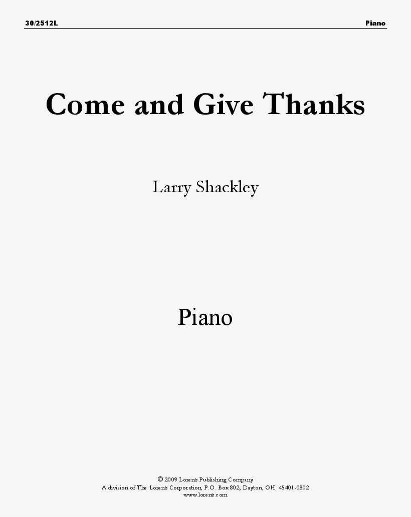 Come And Give Thanks Thumbnail Come And Give Thanks - Title Page, transparent png download
