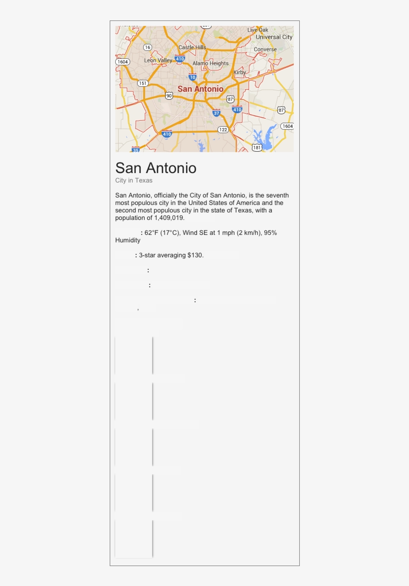 San Antonio City In Texas San Antonio, Officially The, transparent png download