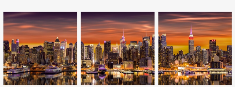 New York Twilight 3 Piece Wall Decor - New York City, transparent png download