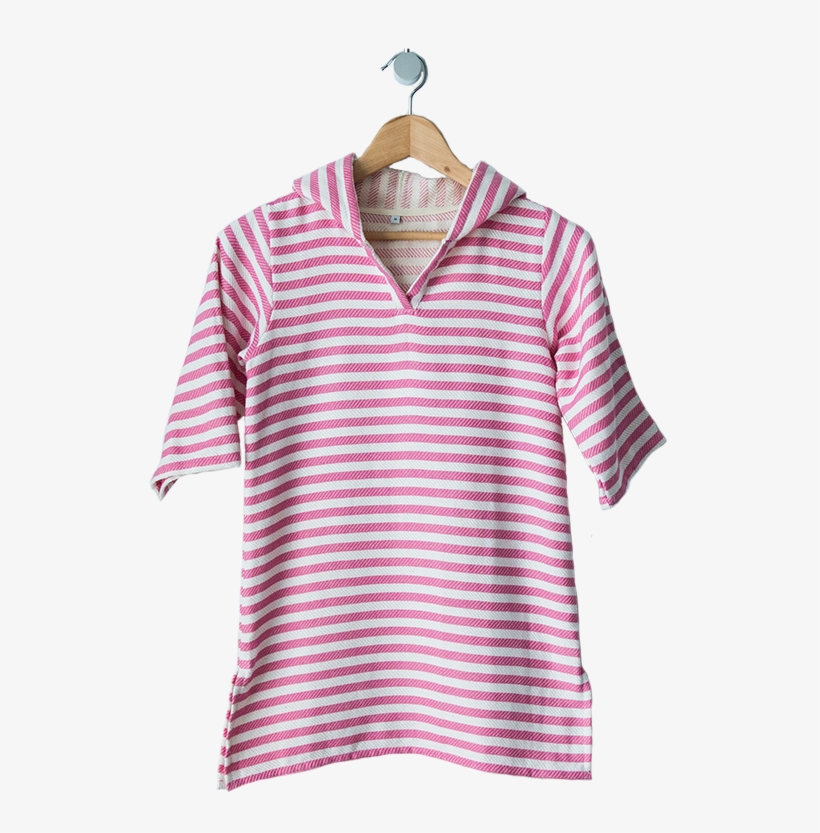 Kids Hooded Towel Hot Pink/white - Blouse, transparent png download