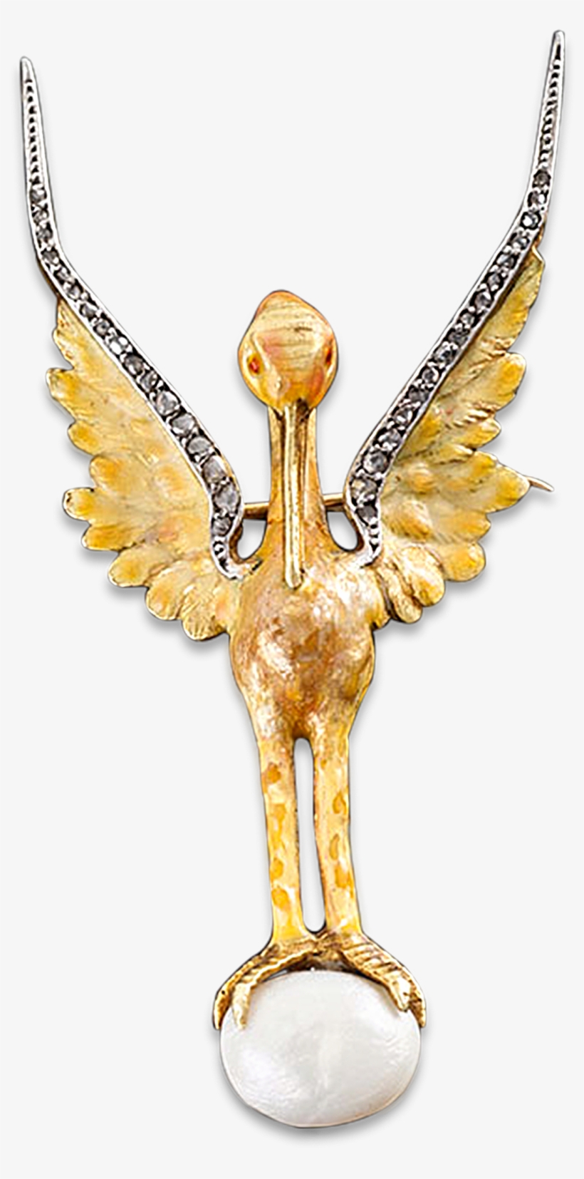 Art Nouveau Bird Brooch - Art, transparent png download