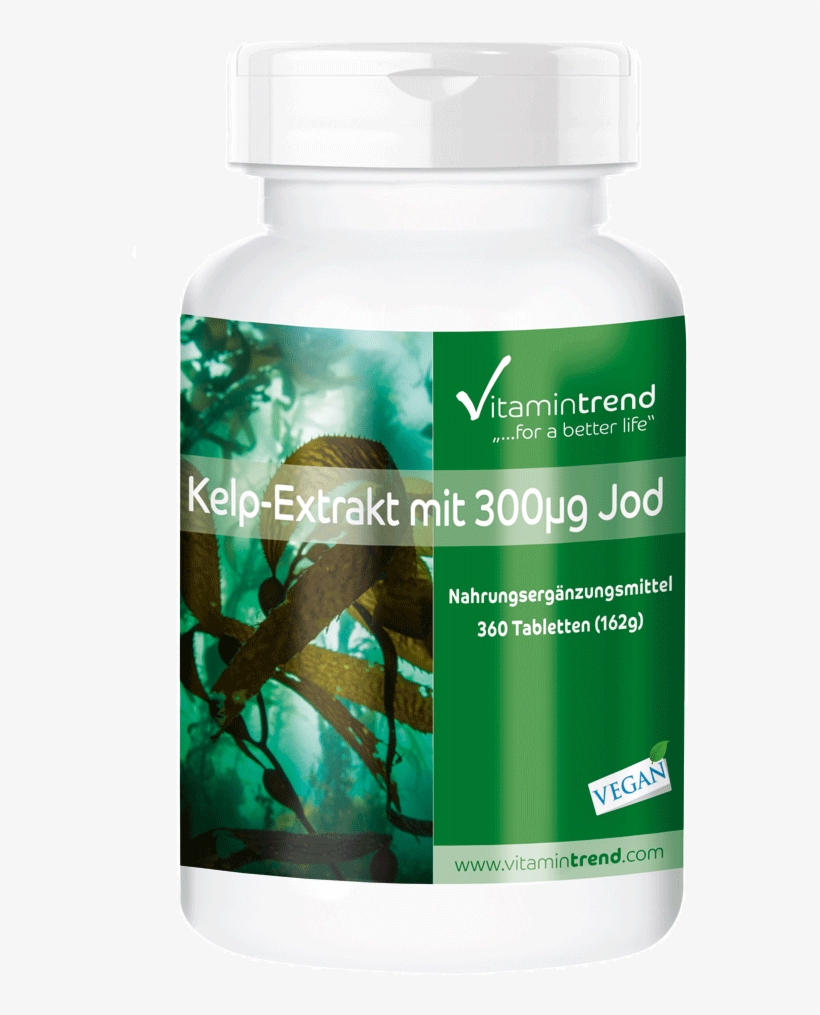 Kelp Extract With 300μg Iodine 360 Vegan Tablets, Highly - Tablet, transparent png download
