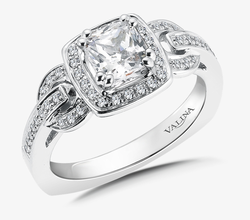 Valina Diamond Halo Engagement Ring Mounting In 14k - Engagement Ring, transparent png download