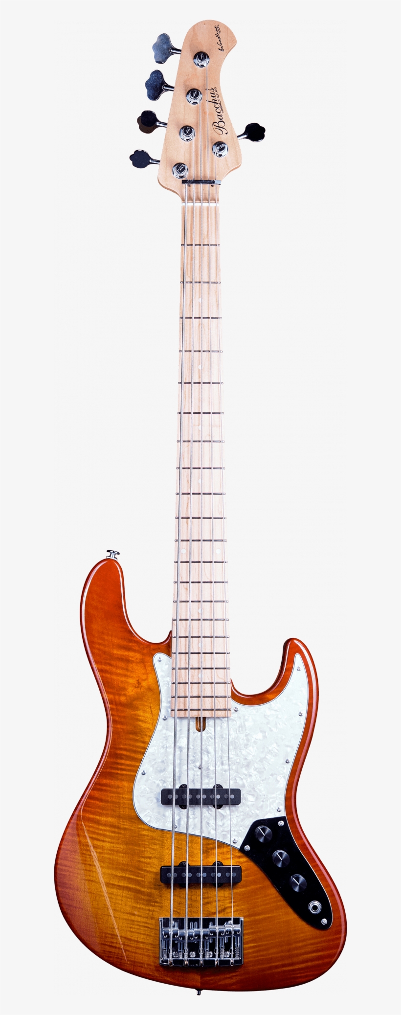 Bacchus Custom Shop Woodline Dx5 Honey Burst “tiger - Fender Jazz Bass, transparent png download