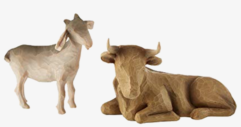 Willow Tree Nativity Ox And Goat Figurines - Boeuf Creche, transparent png download