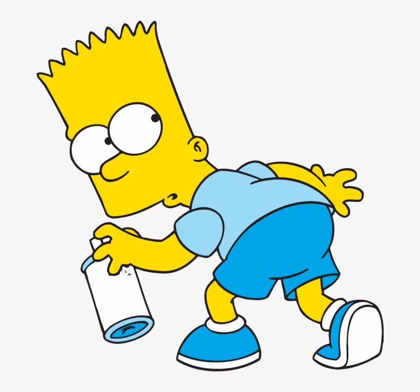 Naughty Bart Simpson Png Clipart2 - Bart Simpson Con Aerosol, transparent png download
