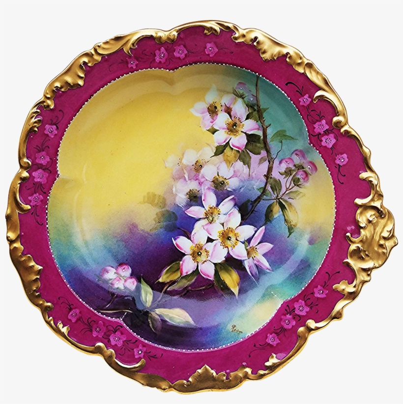 Spectacular T & V Limoges France 1915 Hand Painted - Limoges, transparent png download