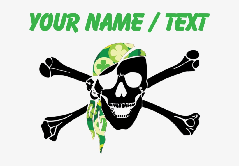 Custom Irish Pirate Skull And Crossbones Laptop Sk - Lion With American Flag, transparent png download