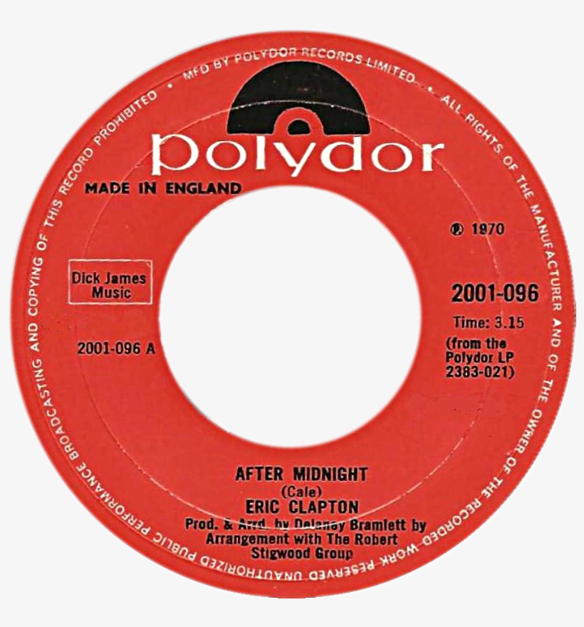 After Midnight By Eric Clapton Uk Vinyl Single - Polydor Records, transparent png download