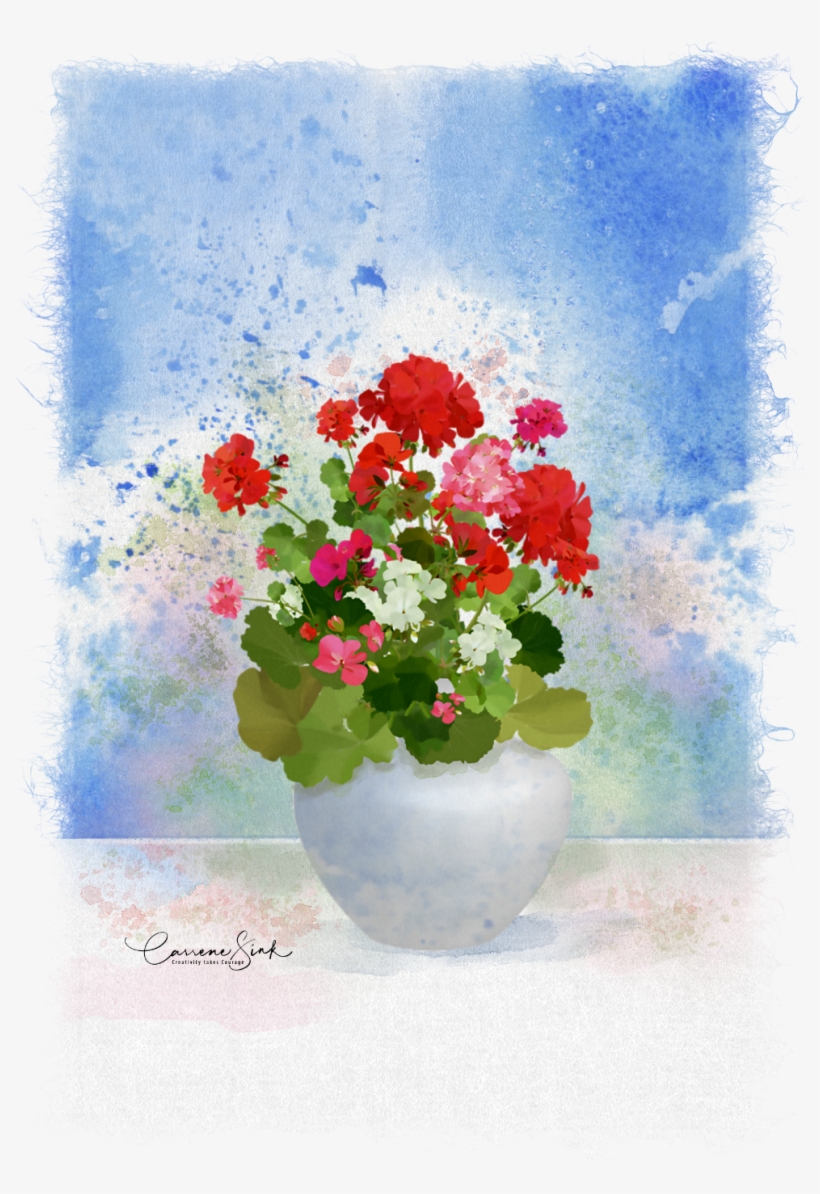 Artwork - Geraniums, transparent png download