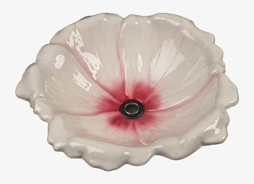 Beautiful Blossom Sink White With Pink Center By Artist - Artist, transparent png download
