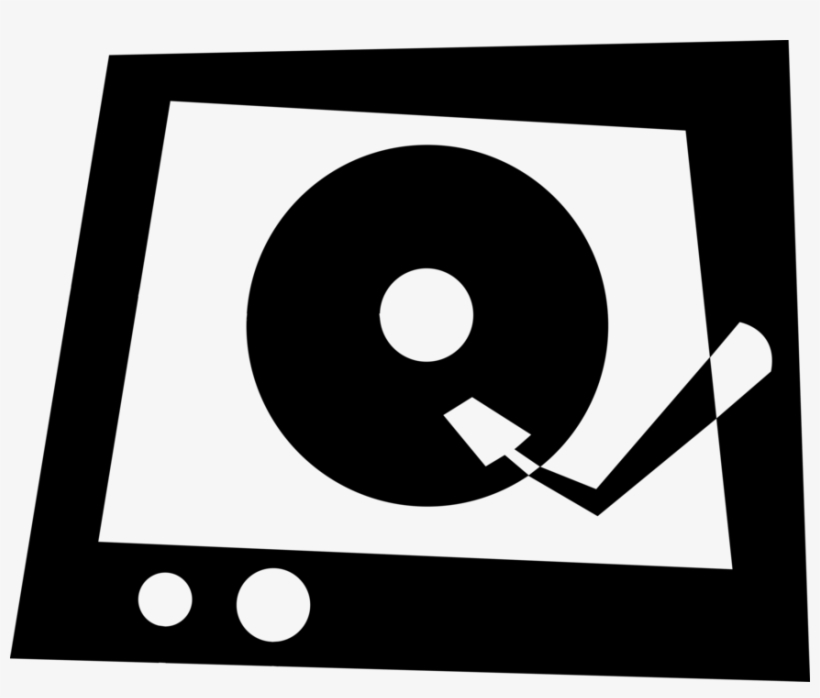 Vector Illustration Of Vinyl Record Played On Phonograph - Circle, transparent png download