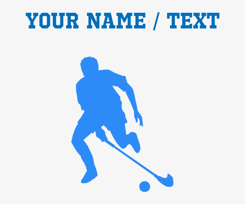 Front Design - Custom Blue Field Hockey Player Silhouette Pillow, transparent png download