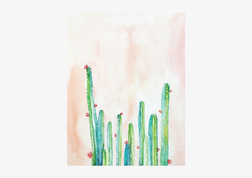 Watercolor Cactus Png - Watercolor Painting, transparent png download
