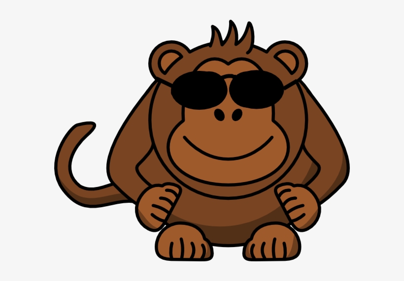 Monkey With Sunglasses Svg Clip Arts 600 X 491 Px, transparent png download