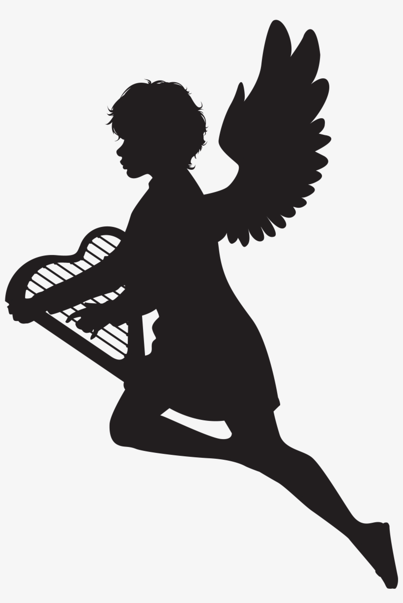 Angel With Harp Clipart, transparent png download